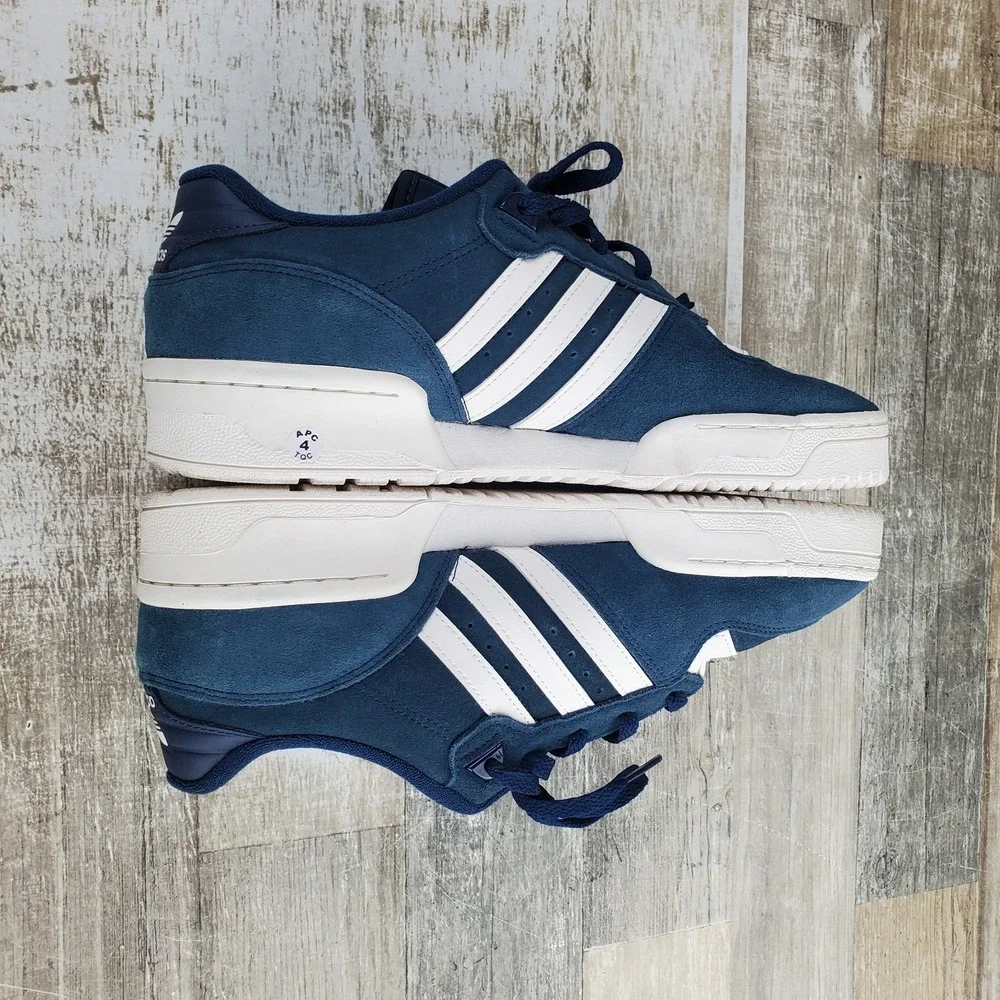 Adidas Rivalry Low Mens Shoes Sz 9.5 Running Collegiate Navy Cloud White Sneaker
